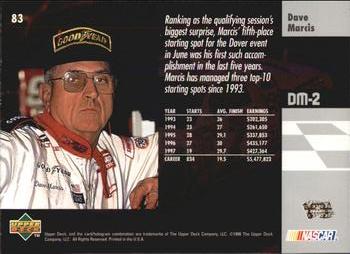 1998 Upper Deck Victory Circle #83 Dave Marcis Back