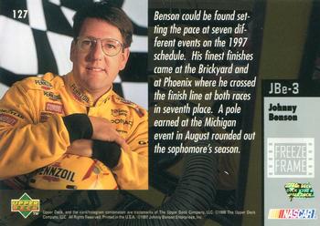 1998 Upper Deck Victory Circle #127 Johnny Benson Back