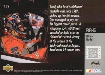 1998 Upper Deck Victory Circle #135 Ricky Rudd Back
