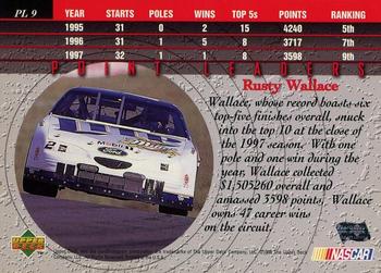 1998 Upper Deck Victory Circle - Point Leaders #PL 9 Rusty Wallace Back