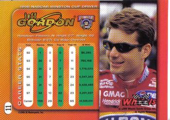 1998 Wheels #11 Jeff Gordon Back