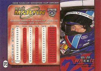 1998 Wheels #20 Mark Martin Back