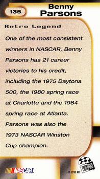 1999 Press Pass #135 Benny Parsons Back
