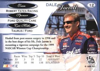 1999 Press Pass Premium #12 Dale Jarrett Back