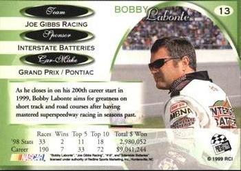 1999 Press Pass Premium #13 Bobby Labonte Back