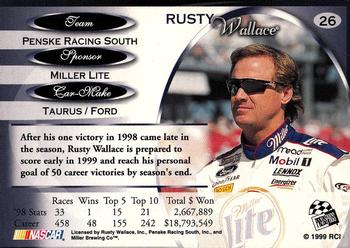 1999 Press Pass Premium #26 Rusty Wallace Back
