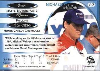 1999 Press Pass Premium #27 Michael Waltrip Back