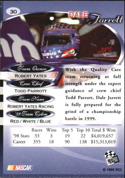 1999 Press Pass Premium #30 Dale Jarrett's Car Back