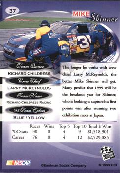 1999 Press Pass Premium #37 Mike Skinner's Car Back