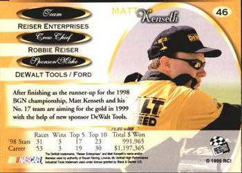 1999 Press Pass Premium #46 Matt Kenseth Back