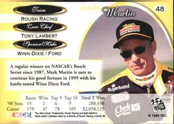 1999 Press Pass Premium #48 Mark Martin Back
