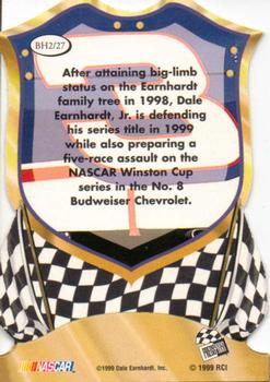1999 Press Pass Premium - Badge of Honor Die Cut #BH2 Dale Earnhardt Jr. Back