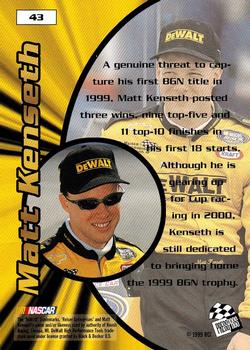 1999 Press Pass Stealth #43 Matt Kenseth Back