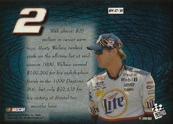 1999 Press Pass Stealth - Big Numbers #BN 17 Rusty Wallace Back