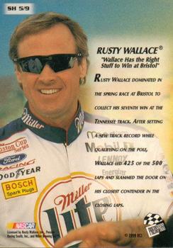 1999 Press Pass Stealth - Headlines #SH 5 Rusty Wallace Back