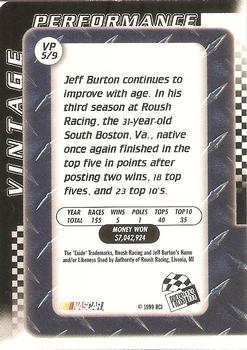 1999 Press Pass VIP - Vintage Performance #VP 5 Jeff Burton Back