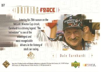 1999 SP Authentic - Driving Force #DF7 Dale Earnhardt Back