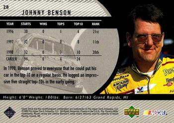 1999 Upper Deck Road to the Cup #28 Johnny Benson Back