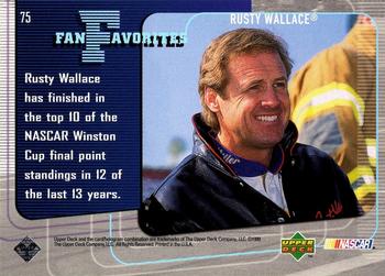 1999 Upper Deck Road to the Cup #75 Rusty Wallace Back