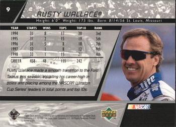 1999 Upper Deck Victory Circle #9 Rusty Wallace Back