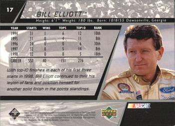 1999 Upper Deck Victory Circle #17 Bill Elliott Back