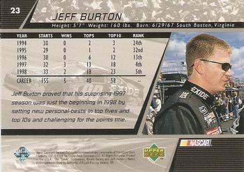 1999 Upper Deck Victory Circle #23 Jeff Burton Back