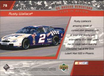 1999 Upper Deck Victory Circle #78 Rusty Wallace Back