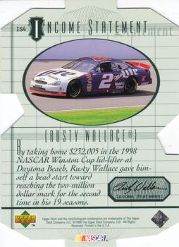 1999 Upper Deck Victory Circle - Income Statement #IS4 Rusty Wallace Back