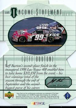 1999 Upper Deck Victory Circle - Income Statement #IS5 Jeff Burton Back