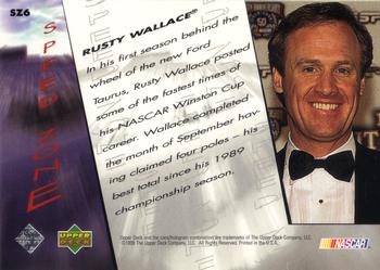 1999 Upper Deck Victory Circle - Speed Zone #SZ6 Rusty Wallace Back