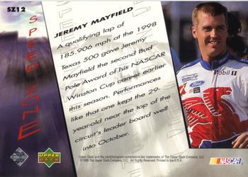 1999 Upper Deck Victory Circle - Speed Zone #SZ12 Jeremy Mayfield Back