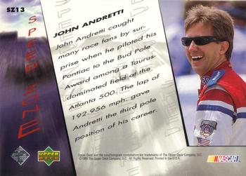 1999 Upper Deck Victory Circle - Speed Zone #SZ13 John Andretti Back