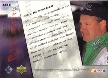 1999 Upper Deck Victory Circle - Speed Zone #SZ15 Ken Schrader Back