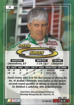 1999 Wheels #11 David Green Back