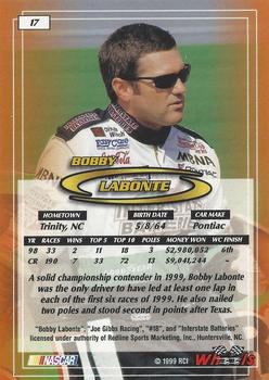 1999 Wheels #17 Bobby Labonte Back