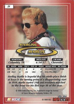 1999 Wheels #21 Sterling Marlin Back