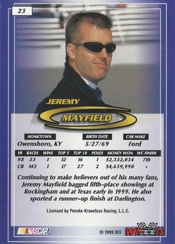 1999 Wheels #23 Jeremy Mayfield Back