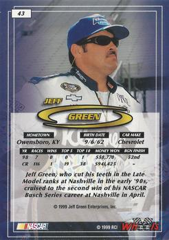 1999 Wheels #43 Jeff Green Back