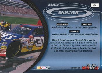 1999 Wheels #66 Mike Skinner's Car Back