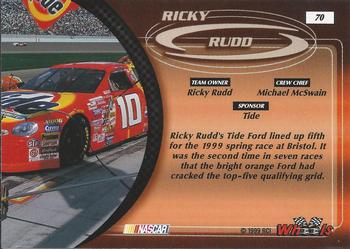 1999 Wheels #70 Ricky Rudd's Car Back