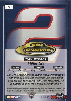 1999 Wheels #73 Robin Pemberton Back