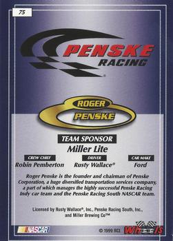 1999 Wheels #75 Roger Penske Back