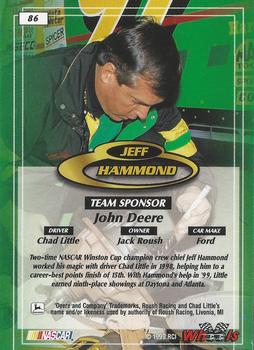 1999 Wheels #86 Jeff Hammond Back