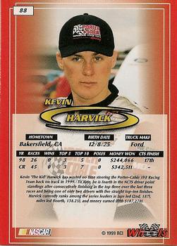1999 Wheels #88 Kevin Harvick Back