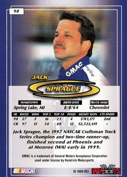 1999 Wheels #90 Jack Sprague Back