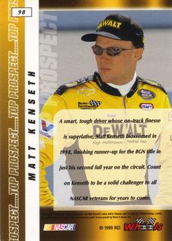 1999 Wheels #98 Matt Kenseth Back
