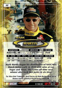 1999 Wheels #48 Mark Martin Back