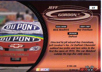 1999 Wheels #60 Jeff Gordon's Car Back