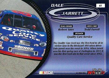 1999 Wheels #61 Dale Jarrett's Car Back