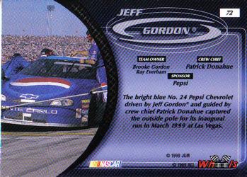 1999 Wheels #72 Jeff Gordon's Car Back